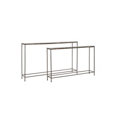 CONSOLE TABLE MRN SET OF 2 STONE TOP BLACK 120 140 